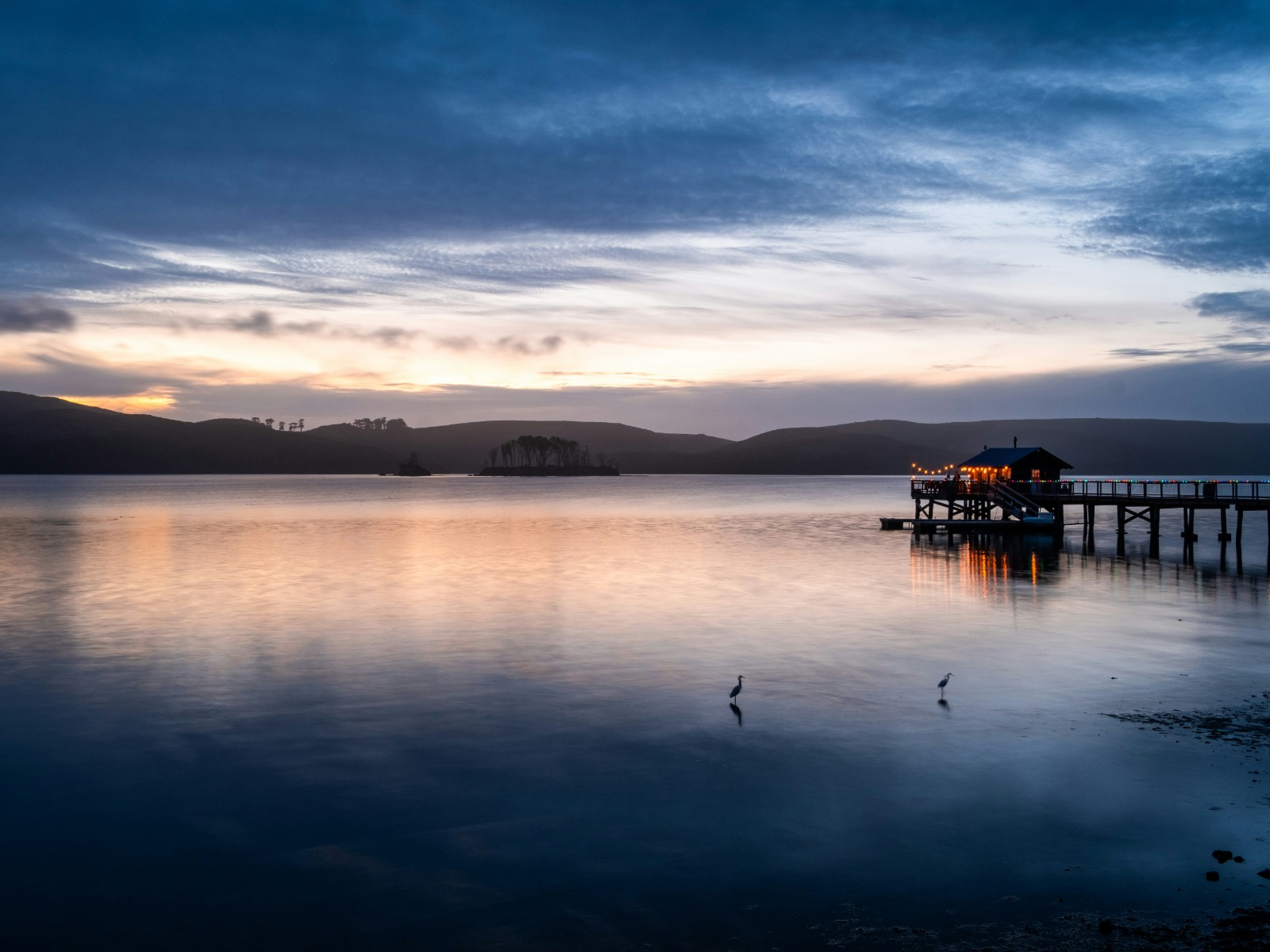 Sunset light on Tomales Bay